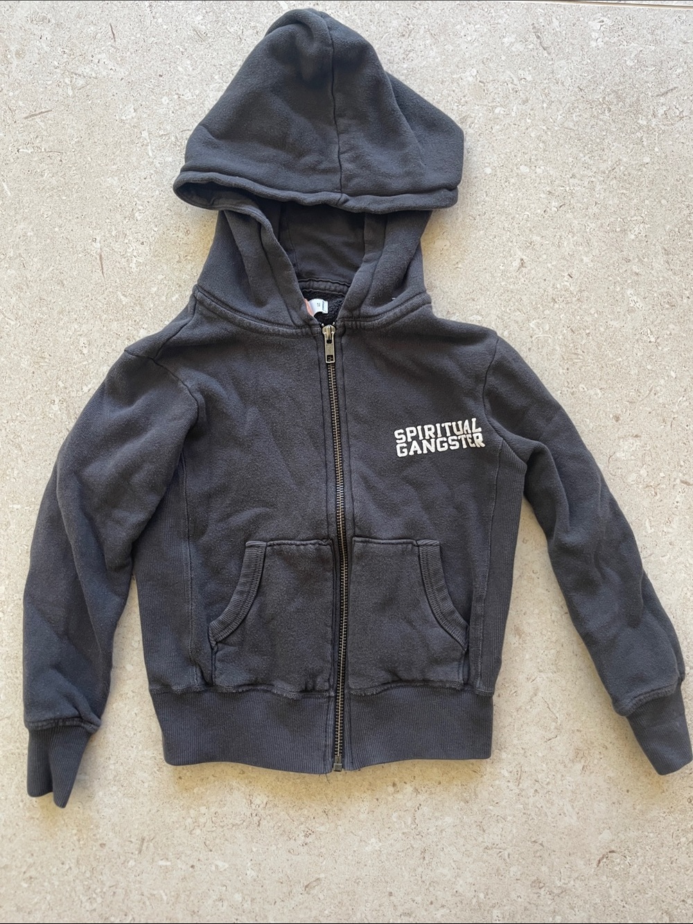 Spiritual Gangster Kids Charcoal Zip Hoodie